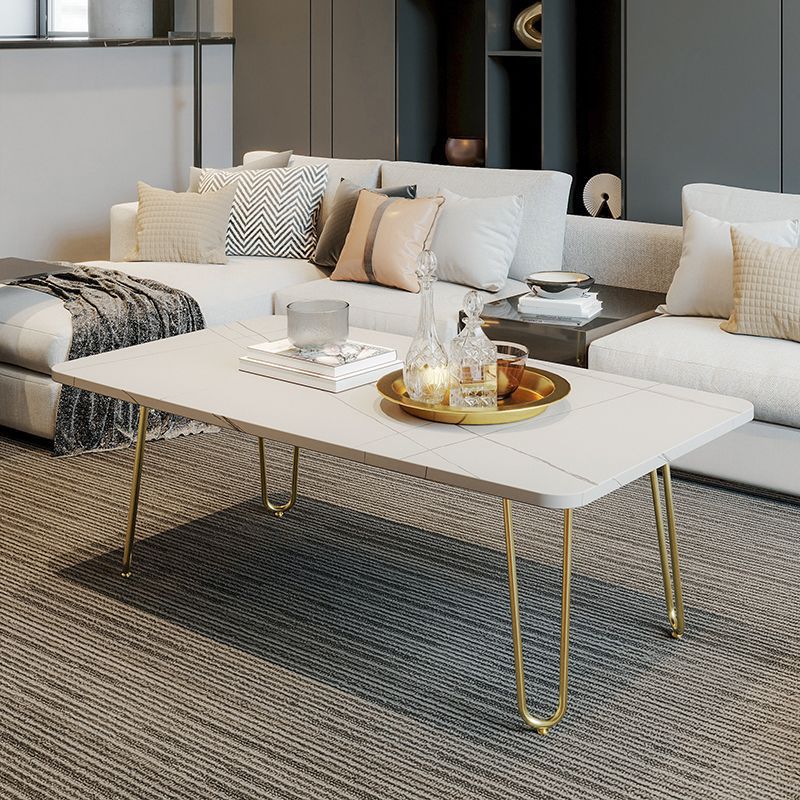 Glam Cocktail Table 4 Legs Slate Rectangular Single Coffee Table Clearhalo 'Coffee & Accent Tables' 'Coffee Tables' 'coffee_tables' 'furn' 'furn_coffee_tables' 'Furniture' 'Living Room Furniture' 1200x1200_49f736b3-68ea-4657-b302-eb2689453562