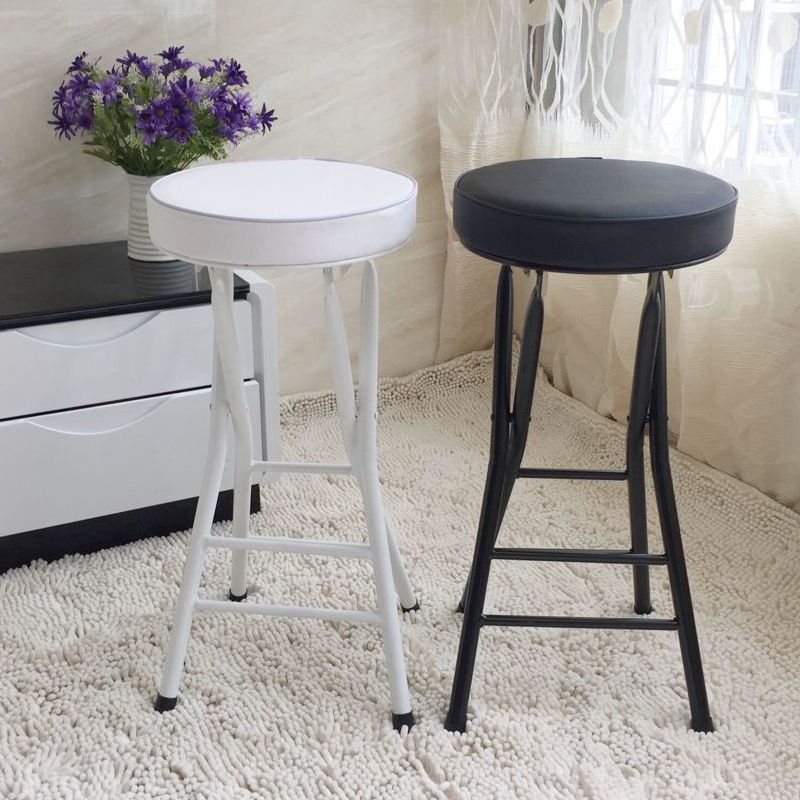 Modern Folding Armless Counter Stool Steel Living Room Bar Stool with Footrest Clearhalo 'Bar Furniture' 'Bar Stools' 'bar_stools' 'furn' 'furn_bar_stools' 'furniture_bar_stools' 'Kitchen & Dining Furniture' 'kitchen&dining_furn' 'kitchen' 'kitchen_furn' Furniture' 1200x1200_49f8ed2d-e2dd-4b44-9649-f846b1fb9991