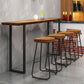 Mesa de bar de madera maciza especializada Mesa de bar de pub industrial marrón con base de trineo