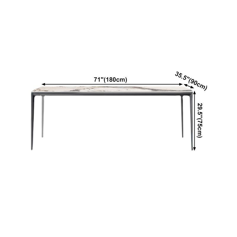 Mesa de comedor de piedra sinterizada para la mesa de cocina moderna del restaurante con 4 patas