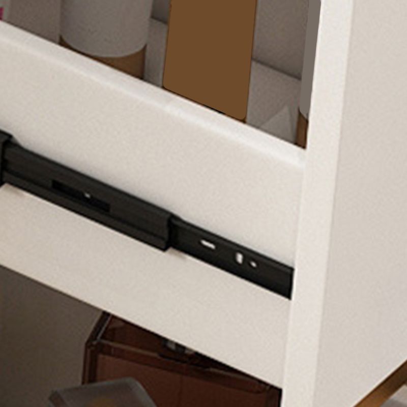 Modern 2-Drawers Makeup Dressing Table in White, 33.85" Tall