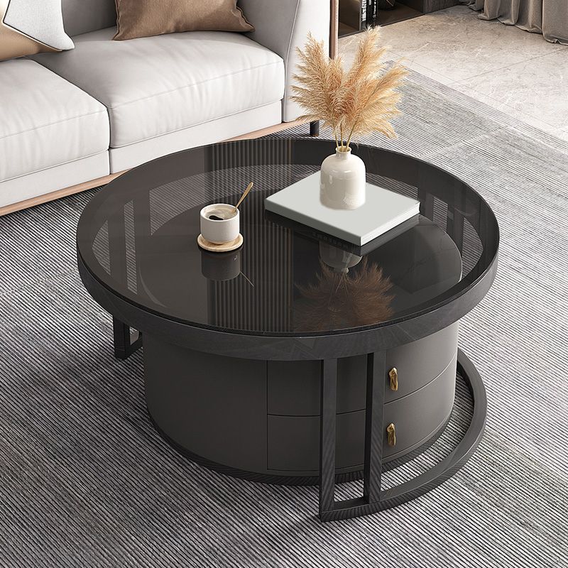 Round Tropical Coffee Table Storage 2 Nesting Coffee Table Set Clearhalo 'Coffee & Accent Tables' 'Coffee Tables' 'coffee_tables' 'furn' 'furn_coffee_tables' 'Furniture' 'Living Room Furniture' 1200x1200_49fc636b-2b1e-4abd-b8ef-3df5255e0f97