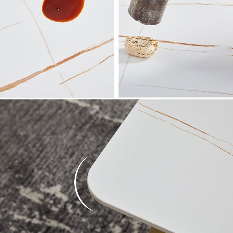 Hochglänzender weißer Esstisch Set 1/4/5/7 Stücke Glam