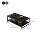 Mesa de centro simple rectangular de estilo moderno con estante - 16.5" H