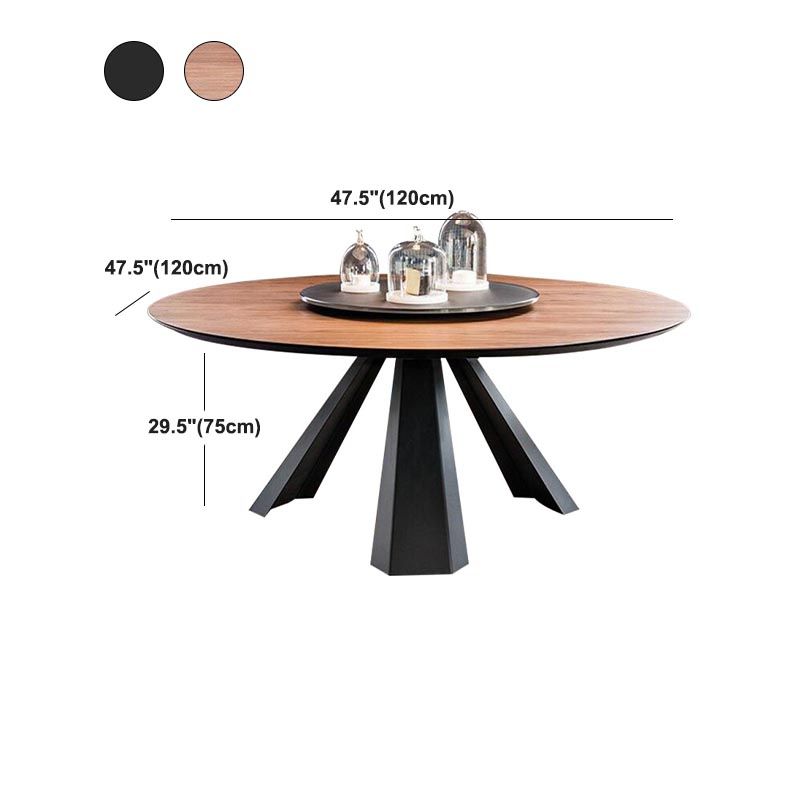Wood Modern Round Dining Table Brown Pedestal Table without Turntable Clearhalo ' dining_table' 'Dining Tables & Seating' 'Dining Tables' 'Furniture' 'furniture_dining_table' 'Kitchen & Dining Furniture' 'kitchen&dining_furn' 'kitchen' 'kitchen_dining_table' 1200x1200_4a03927e-398a-4e43-bb21-7031bf399f5c
