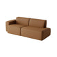 Contemporary Stationary Faux Leather Living Room Square Arm Sofa