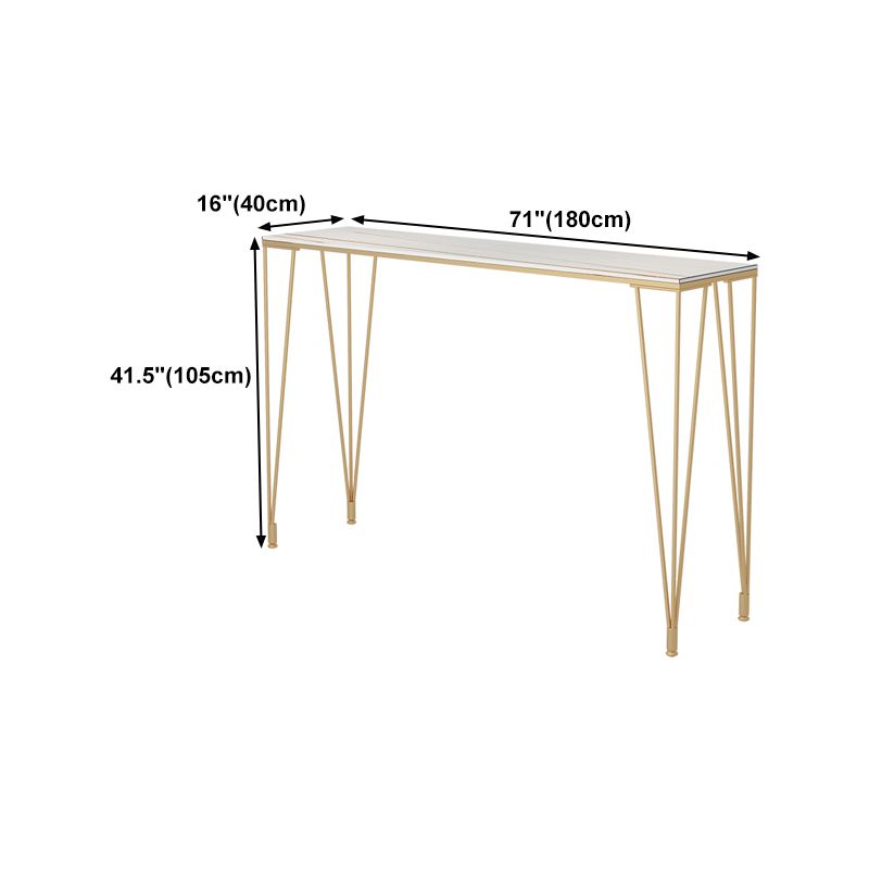Glam Gold Iron Bar Dining Table White Stone Top Indoor Bistro Table with 4-Legs Pedestal Clearhalo 'Bar Furniture' 'Bar Tables' 'bar_tables' 'furn' 'furn_bar_tables' 'Furniture' 'furniture_bar_tables' 'Kitchen & Dining Furniture' 1200x1200_4a04dbea-5bfc-4797-9020-41ca150e9212
