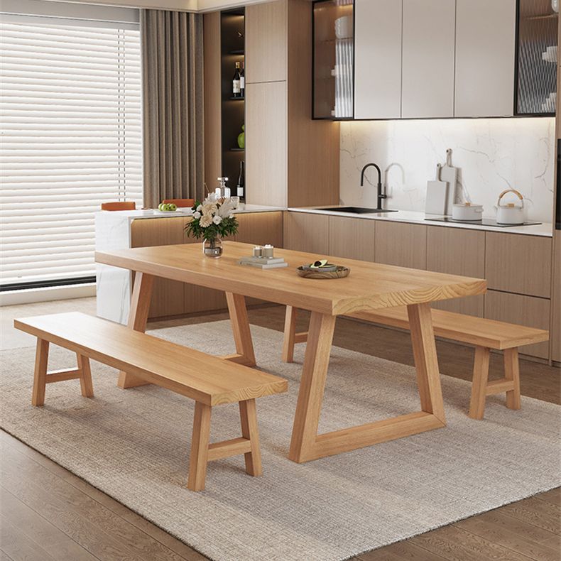 Simplicity Style Dinette Table Rectangle Solid Wood Dinner Table in Brown Clearhalo 'Dining Tables & Seating' 'Dining Tables' 'dining_table' 'furn' 'furn_dining_table' 'Furniture' 'Kitchen & Dining Furniture' 1200x1200_4a065f5d-e5dc-47a8-b521-937f92db8ee2