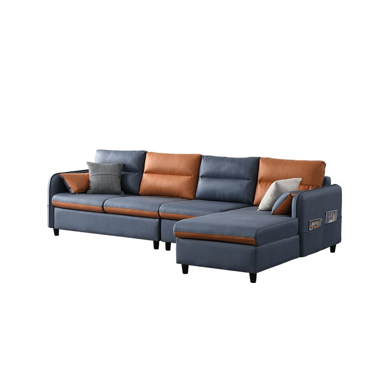 102.36"L x 62.99"W x 29.53"H Modern 4-Seat Cushion Back Sofa Track Arm Sectional Clearhalo 'furn' 'furn_sectionals' 'Furniture' 'furniture_sectionals' 'Living Room Furniture' 'Sectionals' 1200x1200_4a09b1c2-aa33-4d5a-82f1-6d3a2c0b4e71