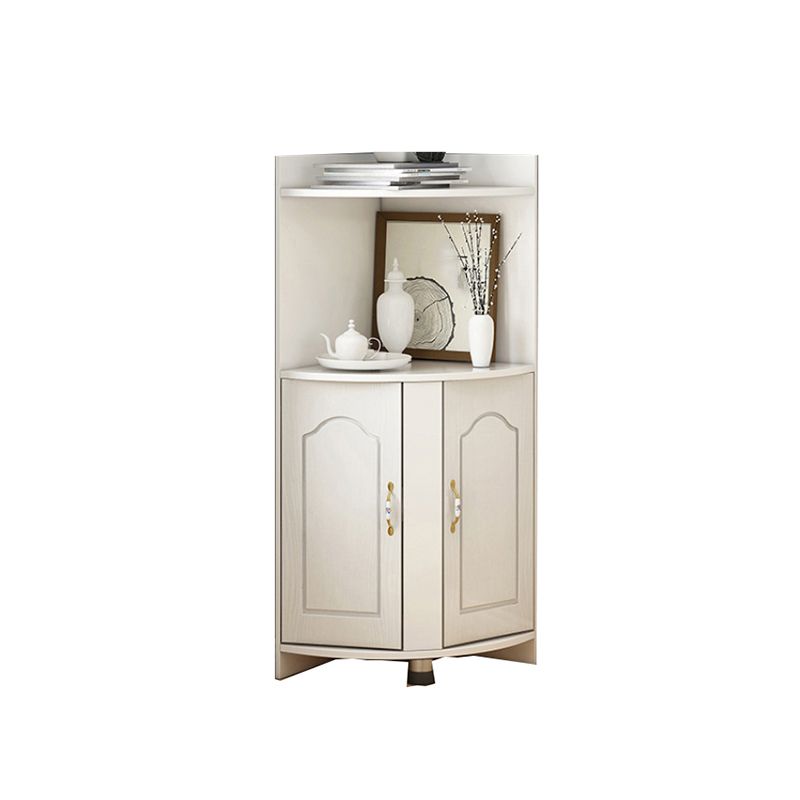 Wooden Modern Accent Cabinet Triangle Storage Cabinet with 2 Doors