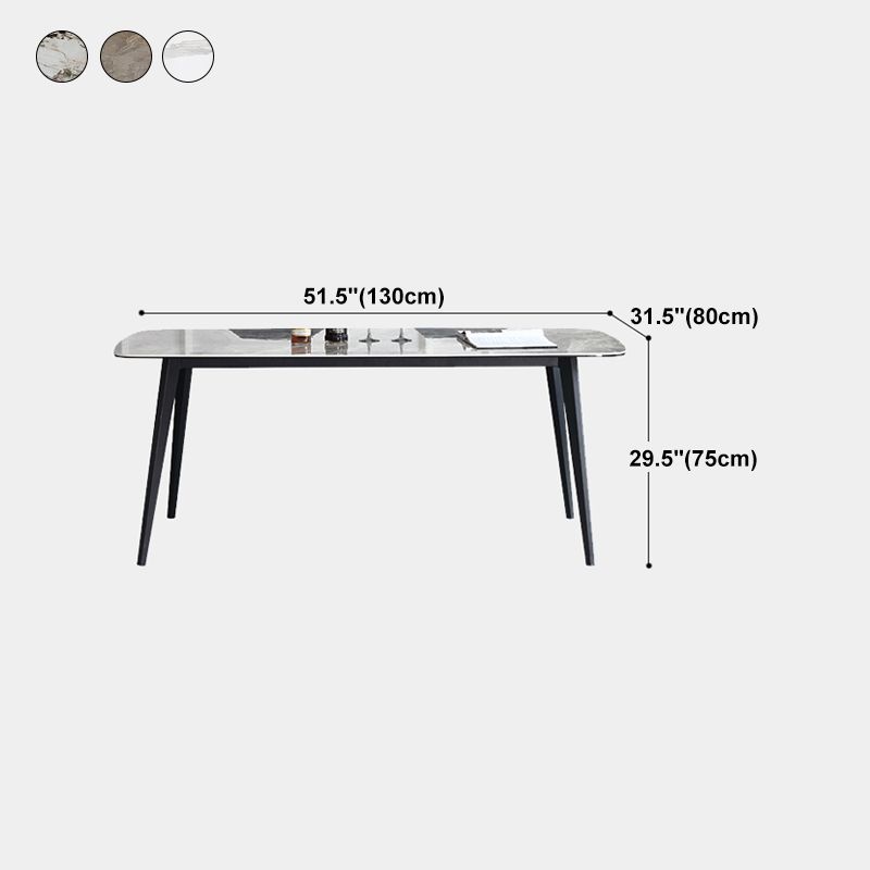 Sintered Stone Top Dining Table Rectangle Table with Metal 4 Legs for Restaurant Clearhalo 'Dining Tables & Seating' 'Dining Tables' 'dining_table' 'furn' 'furn_dining_table' 'Furniture' 'furniture_dining_table' 'Kitchen & Dining Furniture' 'kitchen' 'kitchen_dining_table' 1200x1200_4a0acb04-5602-4591-a6db-d8bb92a2e3b0
