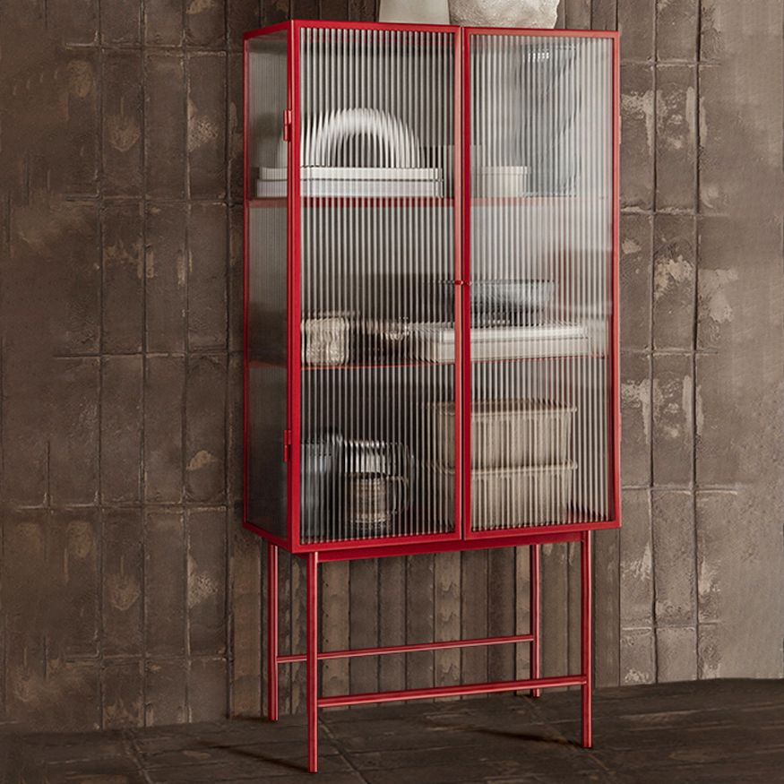 Tavolo da tabellone in altezza in metallo da 62 '' vetro a due porte server buffet per soggiorno