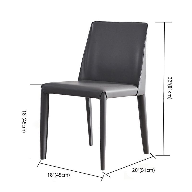 Scandinavian Style Metal Dining Side Chairs Dining Room Solid Back Side Chair Clearhalo ' kitchen&dining_furn' 'Dining Chairs' 'Dining Tables & Seating' 'dining_chair' 'Furniture' 'furniture_dining_chair' 'Kitchen & Dining Furniture' 'kitchen' 1200x1200_4a124979-4cbd-4136-affd-f50eda25f35e
