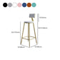 Nordic Armless Backrest Counter Stool Steel Cafe Bar Stool with Velvet Cushion and Pedal Clearhalo 'Bar Furniture' 'Bar Stools' 'bar_stools' 'furn' 'furn_bar_stools' 'Furniture' 'furniture_bar_stools' 'Kitchen & Dining Furniture' 1200x1200_4a12a96d-964f-4afa-9e5f-a95f44a718d1
