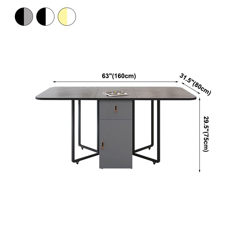 Modern Style Rectangle Dining Table Sintered Stone Drop-Leaf Dining Table Clearhalo ' dining_table' 'Dining Tables & Seating' 'Dining Tables' 'furn' 'furn_dining_table' 'Furniture' 'furniture_dining_table' 'Kitchen & Dining Furniture' 'kitchen&dining_furn' 'kitchen' 'kitchen_dining_table' 1200x1200_4a14cfde-5324-4fc7-8d10-6b929449a7ed