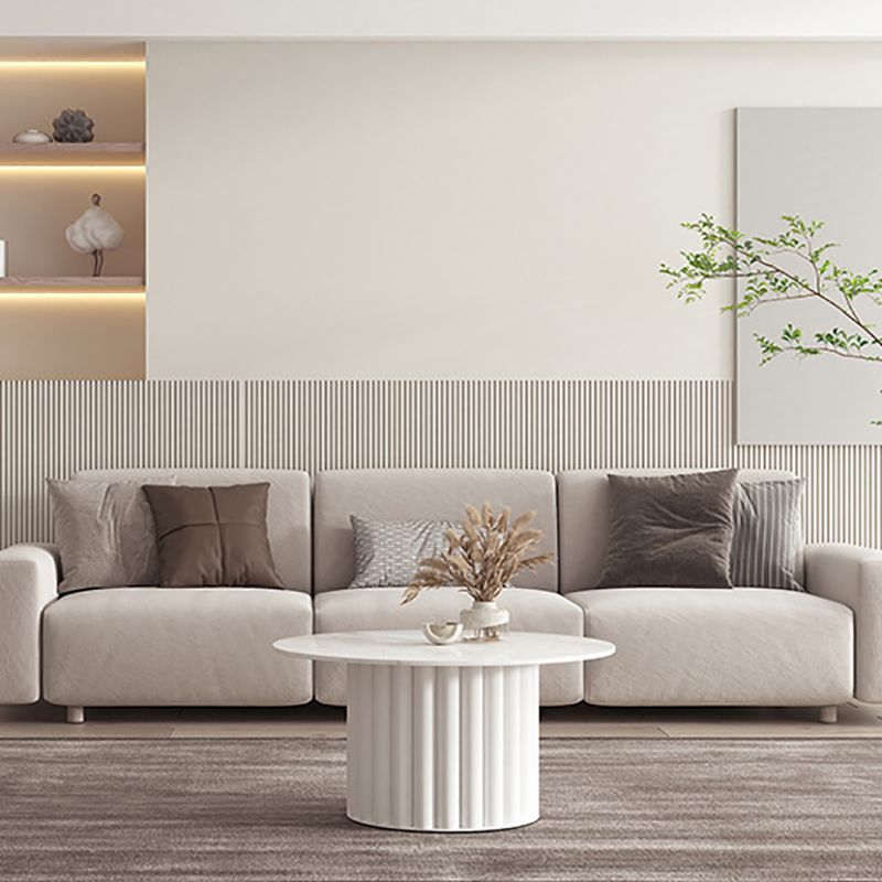 Modern Stone Pedestal Cocktail Table Round Coffee Table - White/Grey Clearhalo 'Coffee & Accent Tables' 'Coffee Tables' 'coffee_tables' 'furn' 'furn_coffee_tables' 'Furniture' 'Living Room Furniture' 1200x1200_4a1516fc-5d29-43f1-a438-d71971a64371