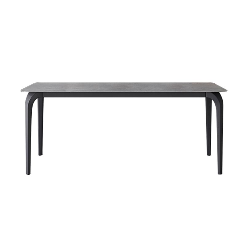 Mesa de comedor negra de piedra sinterizada Mesa de 4 patas industriales para comedor