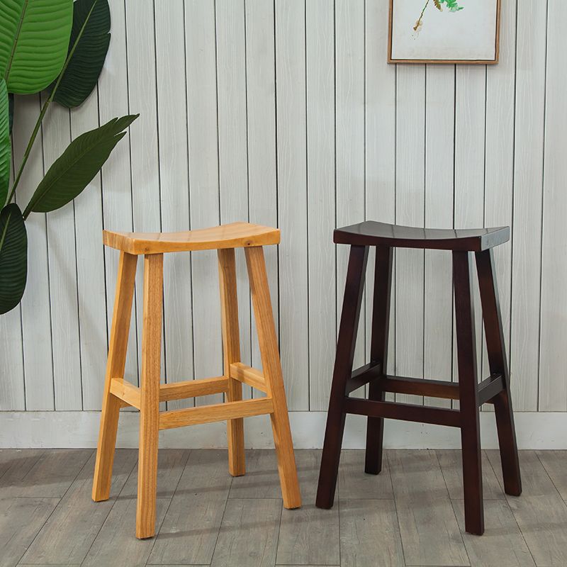Backless Contoured Seat Contemporary Solid Wood Bar Stool for Restaurant Clearhalo 'Bar Furniture' 'Bar Stools' 'bar_stools' 'furn' 'furn_bar_stools' 'Furniture' 'Kitchen & Dining Furniture' 1200x1200_4a1638fd-1a19-4e48-af17-a6a46cc9d348