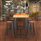 Industrial Style 1/2/7 Pieces Bar Table Set Rectangle Bar Table with High Stools Clearhalo 'Bar Furniture' 'furn' 'furn_home_bar_bar_sets' 'Furniture' 'Home Bars & Bar Sets' 'home_bar_bar_sets' 'Kitchen & Dining Furniture' 1200x1200_4a168daa-32d2-48ce-be78-3026393396e7