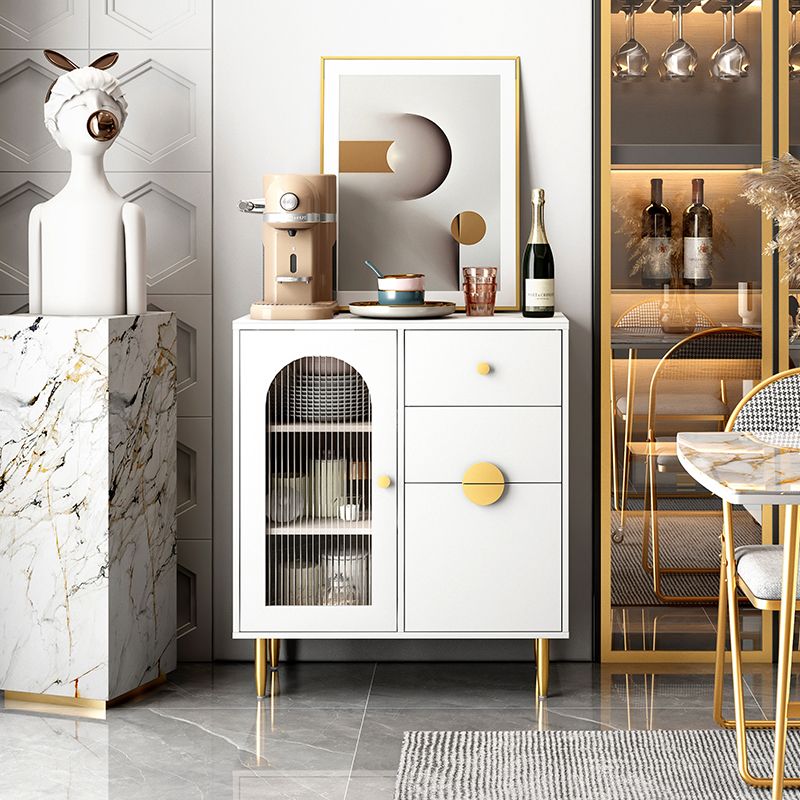 Pinie du buffet moderne dans le buffet à manger en bois massif blanc avec portes pour le salon