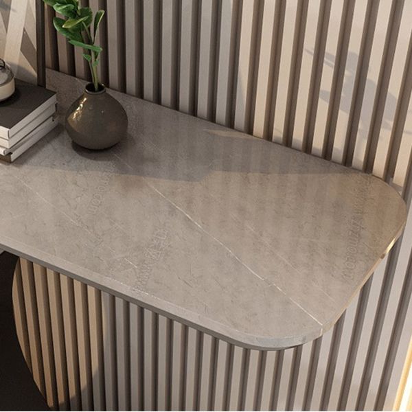 Tavolino di accento ovale glam in pietra per la sala per la sala