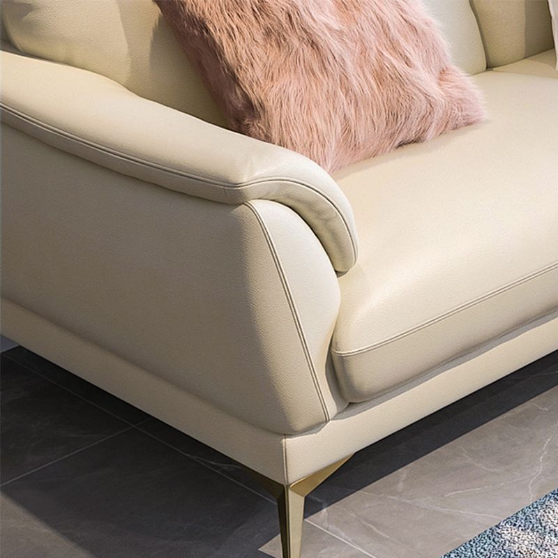 Panchina di divano standard contemporanea in pelle resistente alla macchia in bianco