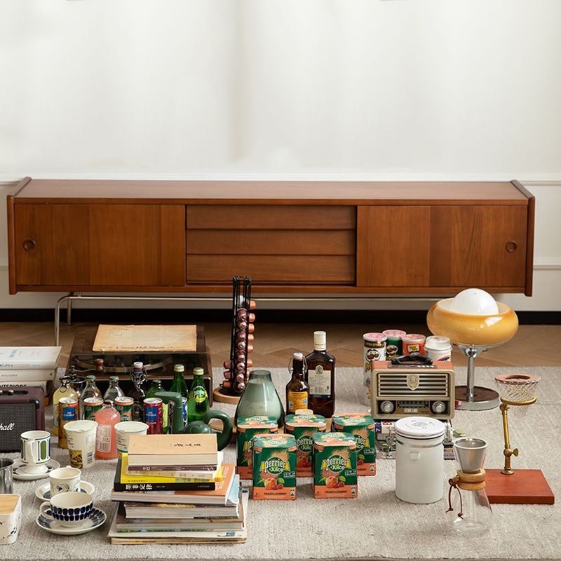 Console televisiva moderna di TV in legno da 21 "con cassetti per soggiorno