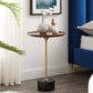 Modern Slate Pedestal Wooden Round/Square Tray Top End Table