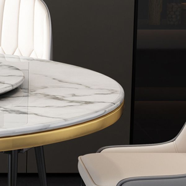 Round Modern Style Sintered Stone Dining Table Furniture with Metallic Base Clearhalo ' dining_table' 'Dining Tables & Seating' 'Dining Tables' 'furn' 'furn_dining_table' 'Furniture' 'furniture_dining_table' 'Kitchen & Dining Furniture' 'kitchen&dining_furn' 'kitchen' 'kitchen_dining_table' 1200x1200_4a1b44b1-8d93-4db7-9e1f-88cc9c4f7954