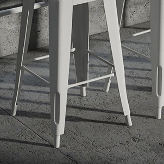 Modern Metal Bar Stool Armless Patio Bar Stool with White Base