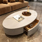 Glam Slate Coffee Table Oval Pedestal Coffee Table with Drawer Clearhalo 'Coffee & Accent Tables' 'Coffee Tables' 'coffee_tables' 'furn' 'furn_coffee_tables' 'Furniture' 'Living Room Furniture' 1200x1200_4a1caedd-ed2a-483e-a0da-5a146133237c