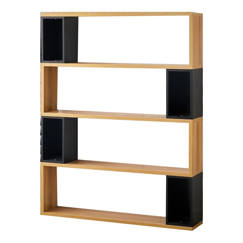 Modern geometry Bookshelf Multi Shelfs Open Back Bookcase in Natural Clearhalo 'Bookcases' 'furn' 'furn_bookcases' 'Furniture' 'Office Furniture' 1200x1200_4a20b43d-7288-41c1-8ef2-66cdba130306