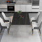 Rectangular Stone Dining Table Acrylic Furniture with Double Pedestal in Matte Finish