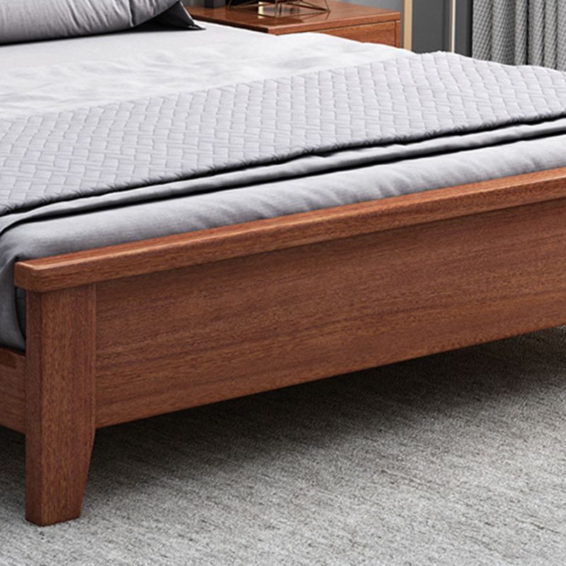 Queen Bed 43.3 Inch High Walnut Panel Bed in Brone with 4 Legs Clearhalo 'Bedroom Furniture' 'Beds' 'furn' 'furn_beds' 'Furniture' 1200x1200_4a213f5c-2f42-4706-9591-960ae3ff1ae8