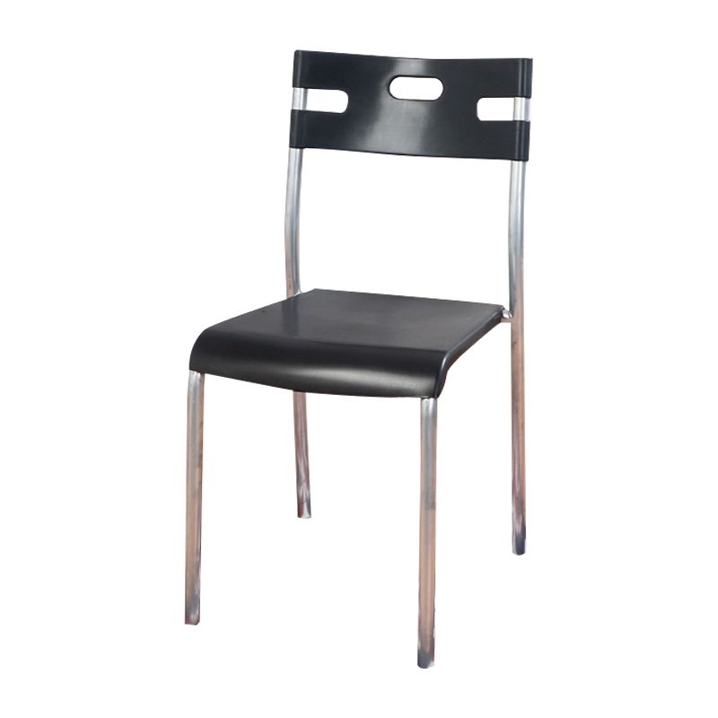 Contemporary Dining Chair Home Metal Armless Stacking Open Back Dining Side Chair Clearhalo ' kitchen&dining_furn' 'Dining Chairs' 'Dining Tables & Seating' 'dining_chair' 'furn' 'furn_dining_chair' 'Furniture' 'furniture_dining_chair' 'Kitchen & Dining Furniture' 'kitchen' 1200x1200_4a214d01-e7c1-4c27-bc86-f505a4bc6489