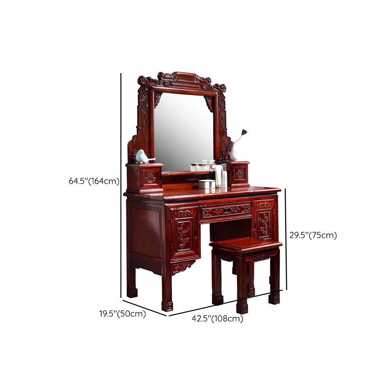 Traditions Red Oak Vanity Set Solid Wood Vanity with Drawers and Mirror