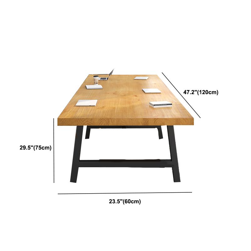Rectangular Solid Wood Writing Desk Industrial Meeting Desk for Office Clearhalo 'furn' 'furn_office_desk' 'Furniture' 'Office Desks' 'Office Furniture' 'office_desk' 1200x1200_4a239e76-ab60-4ee3-be8d-b08022295fc9