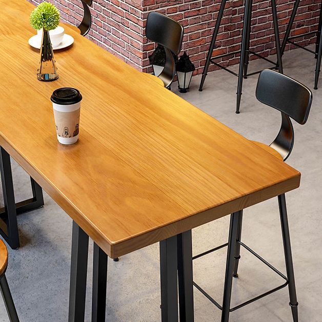 Industrial 1/9 Pieces Bar Table Set Rectangle Pine Wood Counter Table with High Stools Clearhalo 'Bar Furniture' 'furn' 'furn_home_bar_bar_sets' 'Furniture' 'Home Bars & Bar Sets' 'home_bar_bar_sets' 'Kitchen & Dining Furniture' 1200x1200_4a23bc5f-0390-46d7-af46-ed038fdd1087