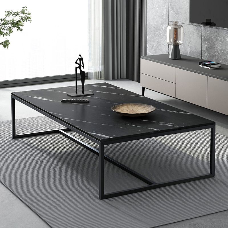 Modern Steel Trestle Base Rectangular Wood Table Top Coffee Table Clearhalo 'Coffee & Accent Tables' 'Coffee Tables' 'coffee_tables' 'furn' 'furn_coffee_tables' 'Furniture' 'furniture_coffee_tables' 'Living Room Furniture' 1200x1200_4a2445ae-07a2-4ae6-9fe3-7a7b6a231460