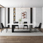 Glam White Kitchen Dining Table Sintered Stone Standard Dining Table with Trestle Base Clearhalo ' dining_table' 'Dining Tables & Seating' 'Dining Tables' 'furn' 'furn_dining_table' 'Furniture' 'furniture_dining_table' 'Kitchen & Dining Furniture' 'kitchen&dining_furn' 'kitchen' 'kitchen_dining_table' 1200x1200_4a2463db-c311-4e54-846d-7afe299bb08a