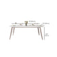 Glam Dinette Table Rectangle Stone Dining Room Table in White
