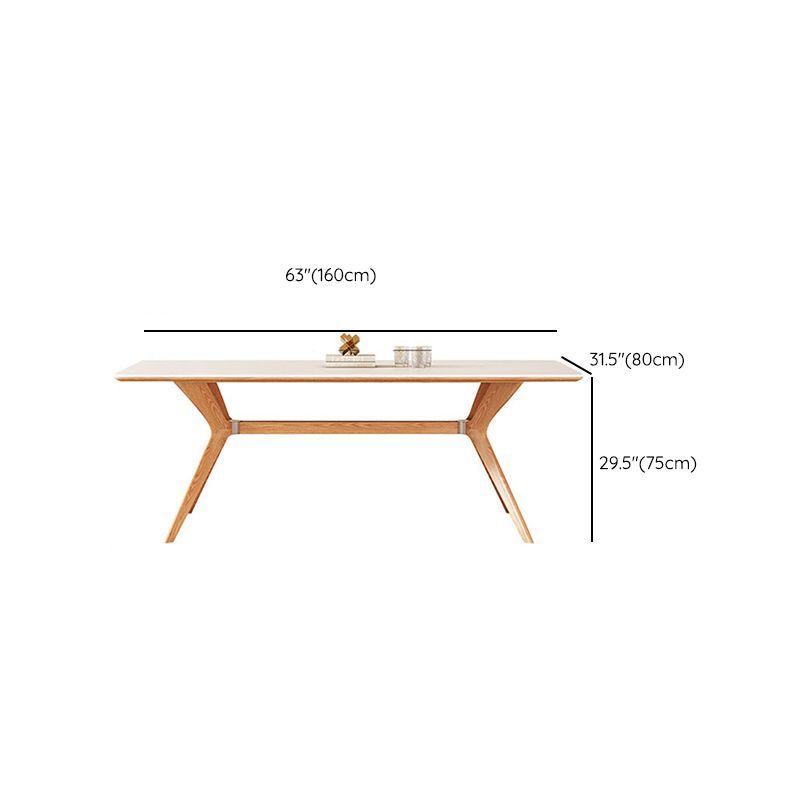 Industrial Dinner Table Rectangle Stone Dining Site Table in White Clearhalo 'Dining Tables & Seating' 'Dining Tables' 'dining_table' 'furn' 'furn_dining_table' 'Furniture' 'Kitchen & Dining Furniture' 1200x1200_4a2489cb-0962-43a7-81cb-b6646c088719