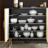 Gabinetto del server glam in legno di porta di vetro con spazio per la sala da pranzo