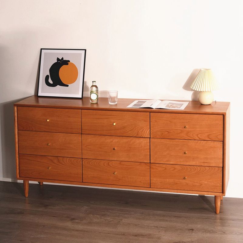 Hedendaags bruin massief houten buffettafel opslagzijdige bord met laden