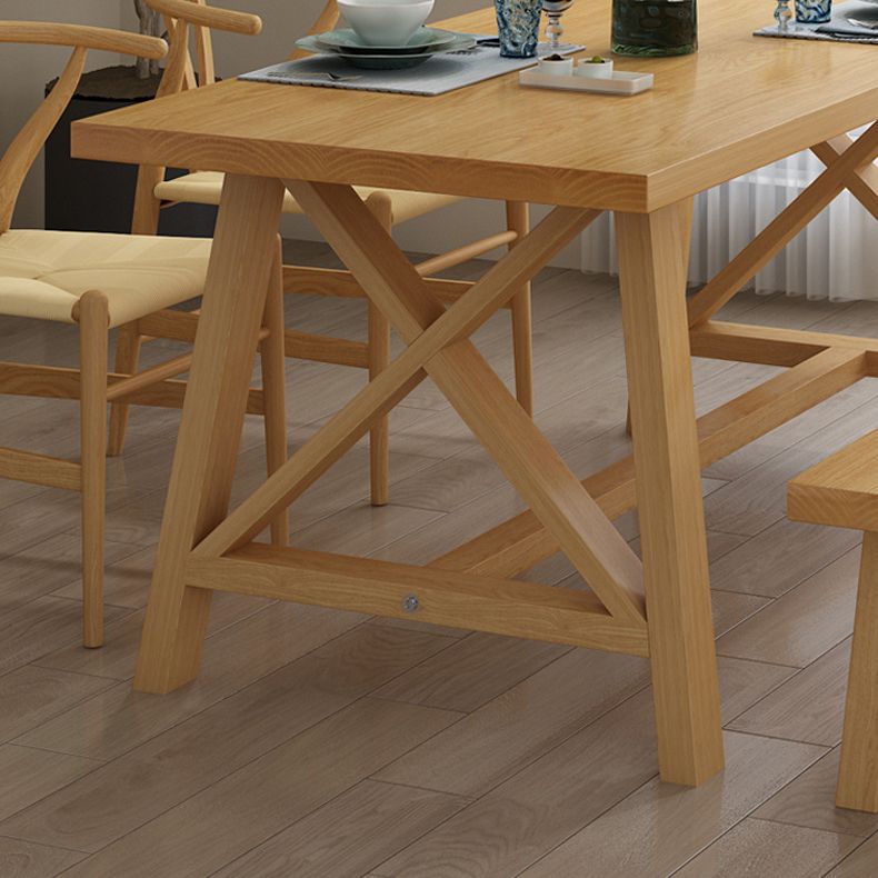 Set di tavolo e panca in legno massiccio moderno 1/2/3/4/5 pezzi set da pranzo rettangolare