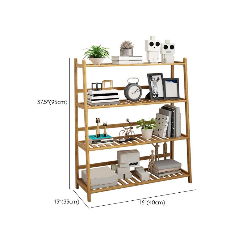 Contemporary Open Back Bamboo Bookshelf Ladder Bookcase with Shelves Clearhalo 'Bookcases' 'furn' 'furn_bookcases' 'Furniture' 'Office Furniture' 1200x1200_4a26f6b5-2b83-4997-ae39-817f1177b675