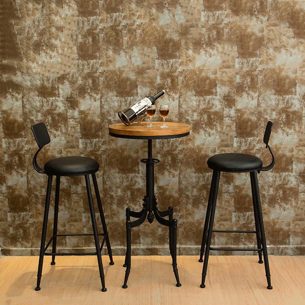 Ensemble de table de bar en bois massif industriel 1/2/3 pièces, ensemble de comptoir réglable