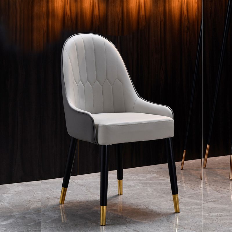 Scandinavian Leather Dining Chairs with Wood Legs Arm Solid Back Dining Side Chair Clearhalo 'Dining Chairs' 'Dining Tables & Seating' 'dining_chair' 'furn' 'furn_dining_chair' 'Furniture' 'furniture_dining_chair' 'Kitchen & Dining Furniture' 1200x1200_4a29222f-baef-4875-9ab4-aa25fdcc52a5