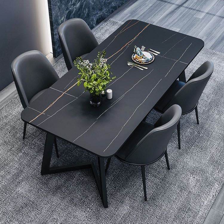 Modern Style Rectangle Stone Furniture Double Pedestal Dining Room Collection Clearhalo ' dining_table' 'Dining Tables & Seating' 'Dining Tables' 'furn' 'furn_dining_table' 'Furniture' 'furniture_dining_table' 'Kitchen & Dining Furniture' 'kitchen&dining_furn' 'kitchen' 'kitchen_dining_table' 1200x1200_4a29c8e6-d222-4b83-aa8d-325291c92ad8