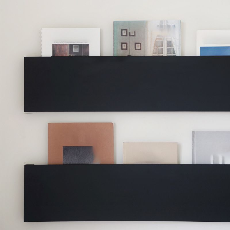 Stedelijke muur eenheid metalen boekenplank zwarte plank boekenkast voor woonkamer